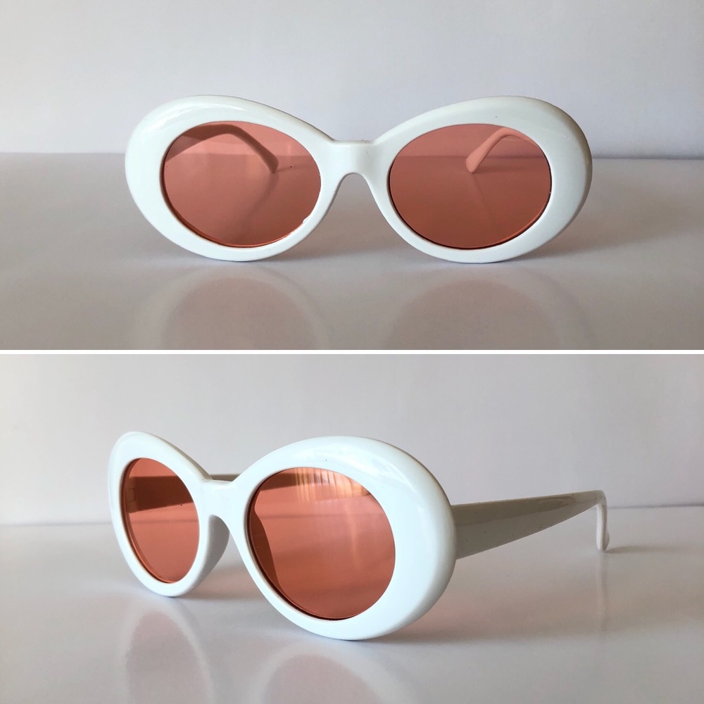 White Clout Goggles w/ Pink Lenses